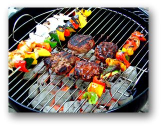 Charcoal grill cooking